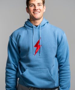BOLT Hoodie - Baby Blue/Red Bolt