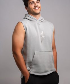 BOLT Sleeveless Hoodie - Grey/Grey Bolt