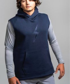 BOLT Sleeveless Hoodie - Navy/Navy Bolt
