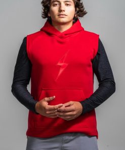 BOLT Sleeveless Hoodie - Red/Red Bolt