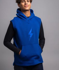 BOLT Sleeveless Hoodie - Royal/Royal Bolt