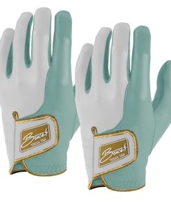 King of JUCO Creator Series Golf Gloves (On Left. 2-Pack) - Mint/Gold