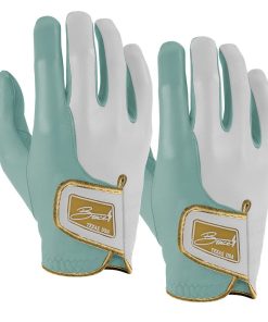 King of JUCO Creator Series Golf Gloves (On Right. 2-Pack) - Mint/Gold