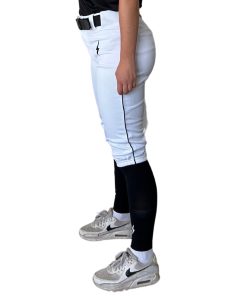 Premium Pro Softball Knicker Pant w/ Piping - White/Black