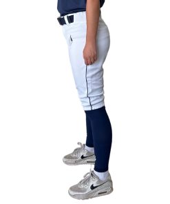 Premium Pro Softball Knicker Pant w/ Piping - White/Navy