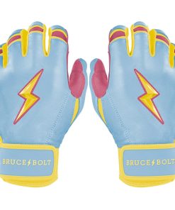 Coach RAC Creator Series Short Cuff Batting Gloves - Baby Blue/Yellow