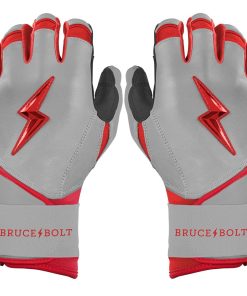 Grey Series Long Cuff Batting Gloves - Red