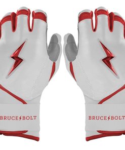 Chrome Series Long Cuff Batting Gloves - Red