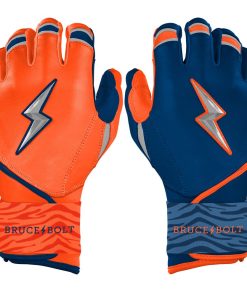 Max Clark Signature Series Long Cuff Batting Gloves - Navy/Orange