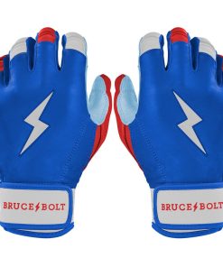 Bear Series Short Cuff Batting Gloves - Red. White & Blue