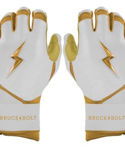 Gold Series Long Cuff Batting Gloves - White/Gold