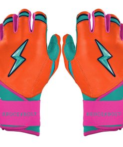 Fernando Tatis Jr. Signature Series Long Cuff Batting Gloves - Aqua/Orange