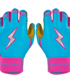Harrison Bader Signature Series Short Cuff Batting Gloves - Blue/Pink